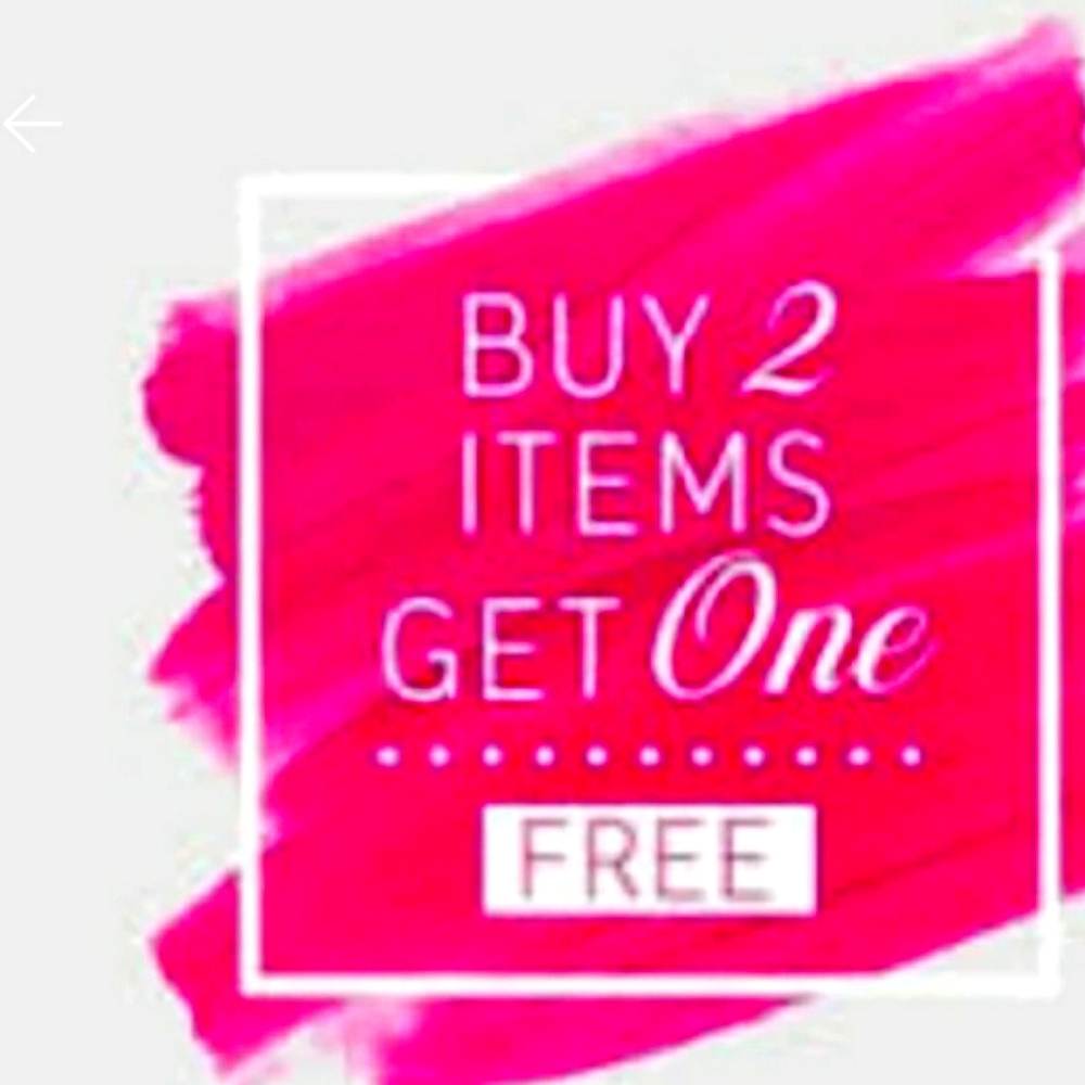 Buy 2 Get 1 Free equall or lesser value